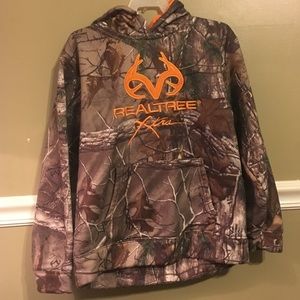 Realtree camo & orange hoodie boys size youth L